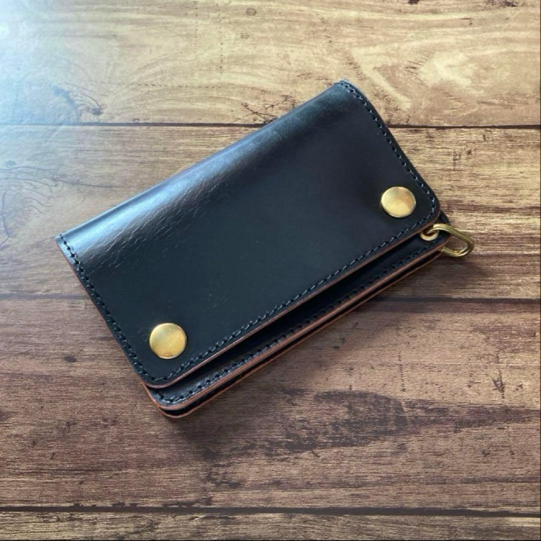 【ぽ】北米ステアハイド トラッカーウォレット150【お札を折らずに収納】