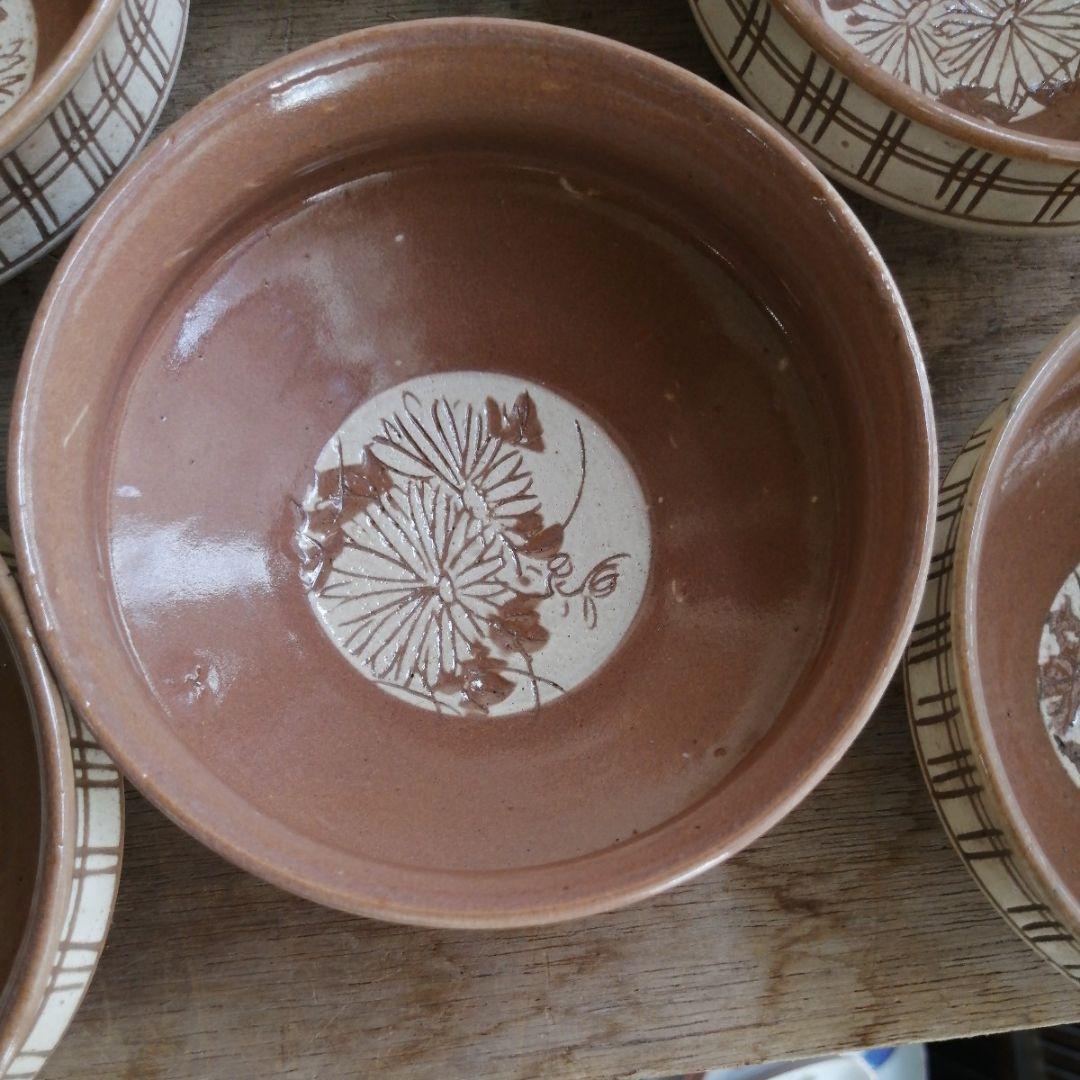 向付　小鉢　菊図　茶碗　鉢　小鉢　懐石料理　会席膳　茶道具　茶道　10客　木箱