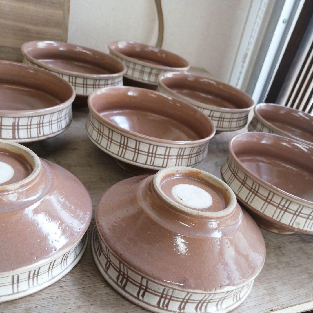 向付　小鉢　菊図　茶碗　鉢　小鉢　懐石料理　会席膳　茶道具　茶道　10客　木箱