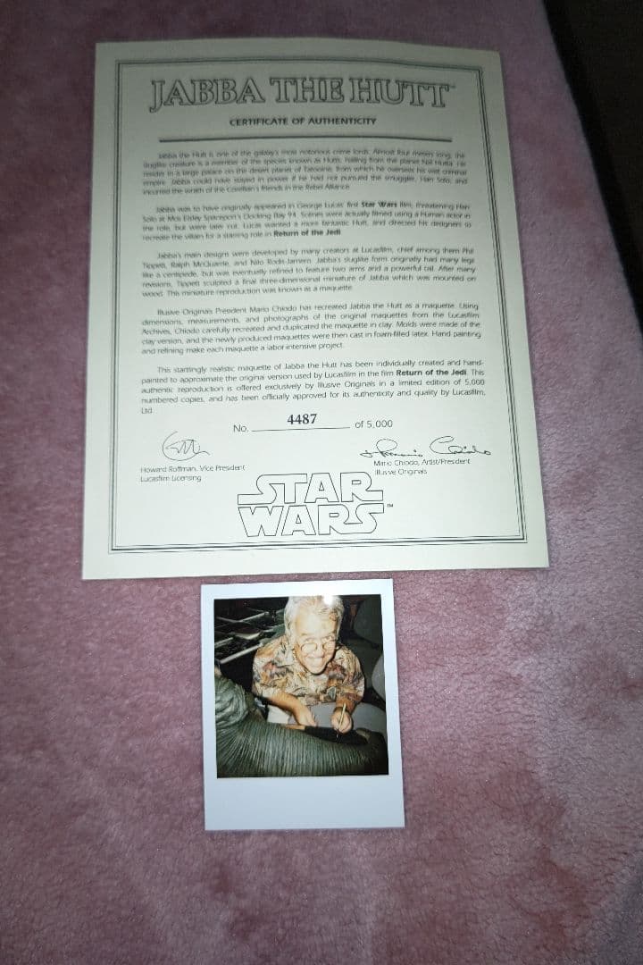 スターウォーズ マイクエドモンズ氏 サイン入りジャバザハット