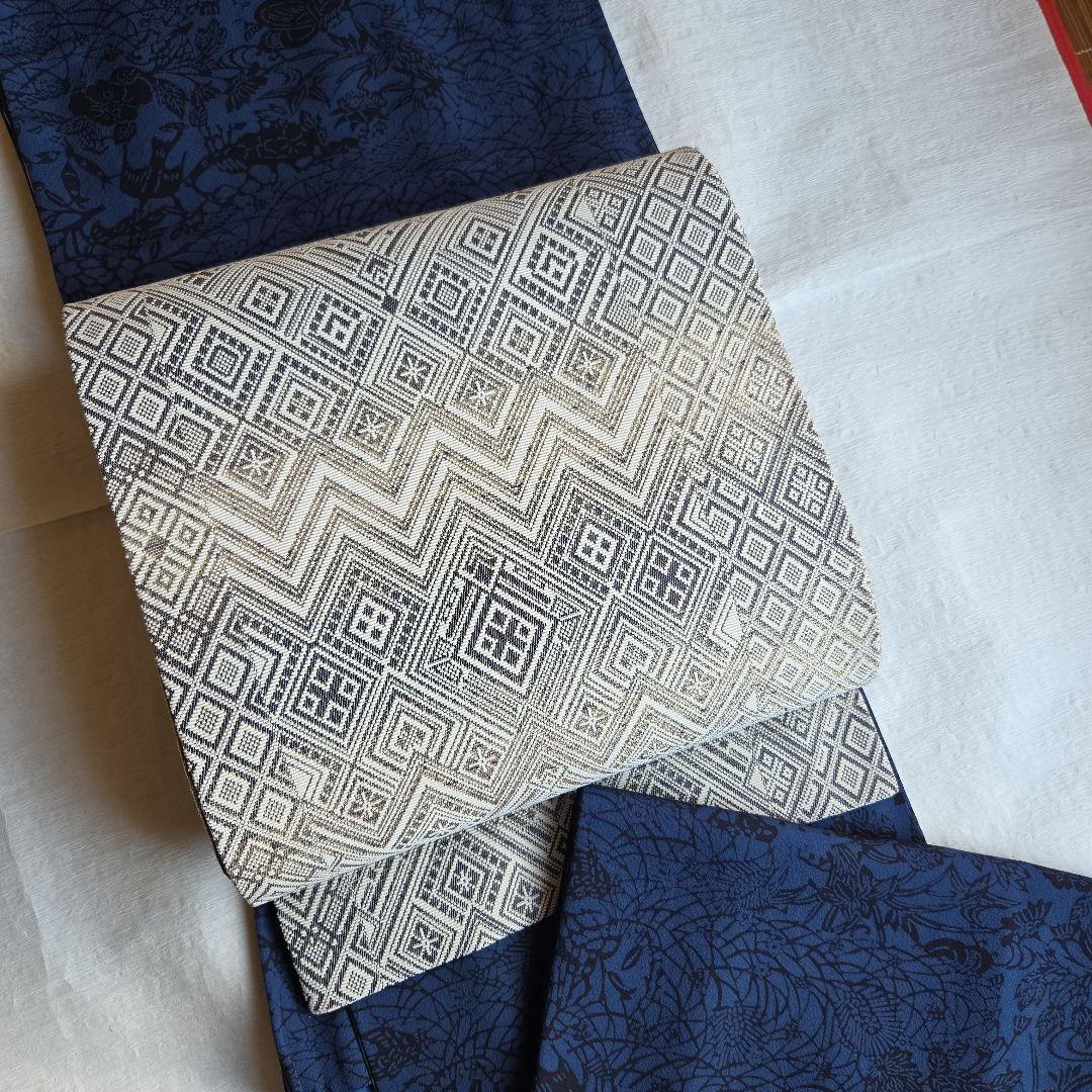 作家物 深い濃藍色 藍染 京友禅染小紋 - メルカリ