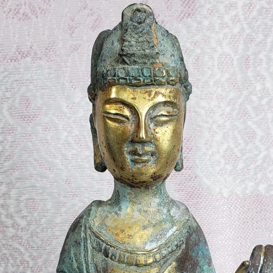 ◇新羅仏 金銅観音菩薩立像 仏像◇検）天平仏 飛鳥仏 高麗仏