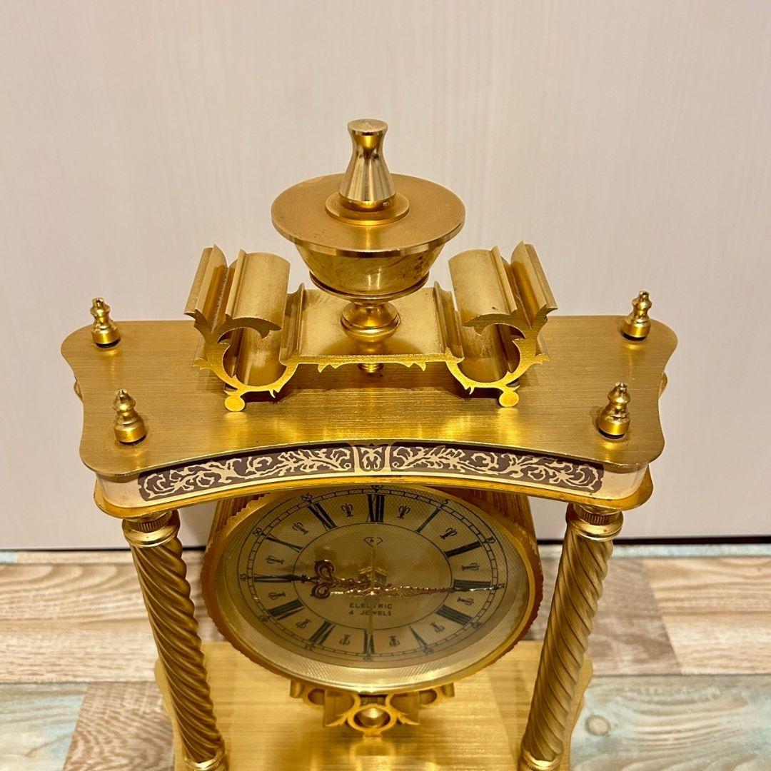 希少 日本美術時計 Nマーク 置き時計 ELECTRIC 4 JEWELS 金色 - メルカリ