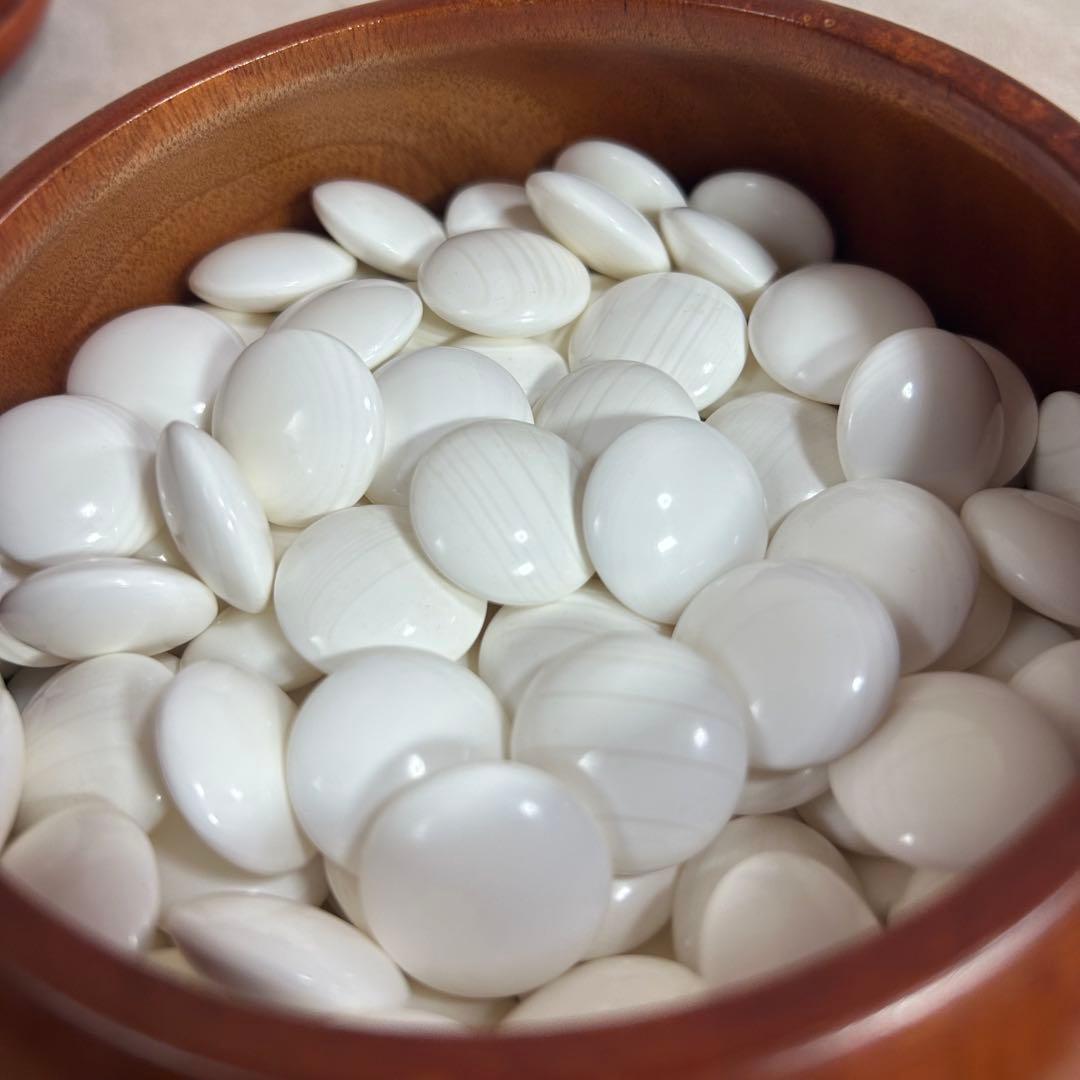 碁石　囲碁 碁笥 蛤碁石 那智黒 34号　桜特大　白180 黒181