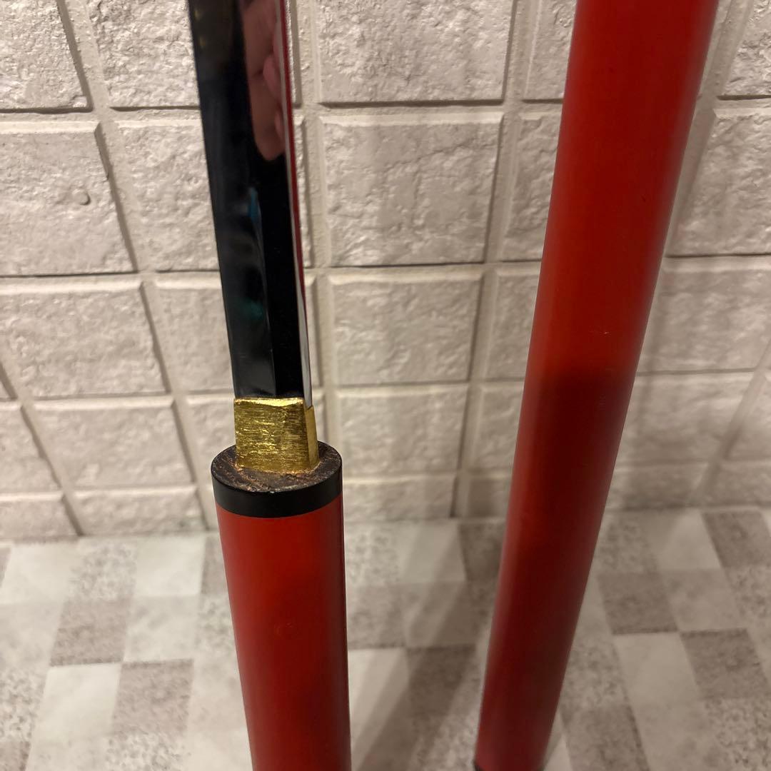 慶次郎模造刀 座頭市仕込杖　楕円朱鞘