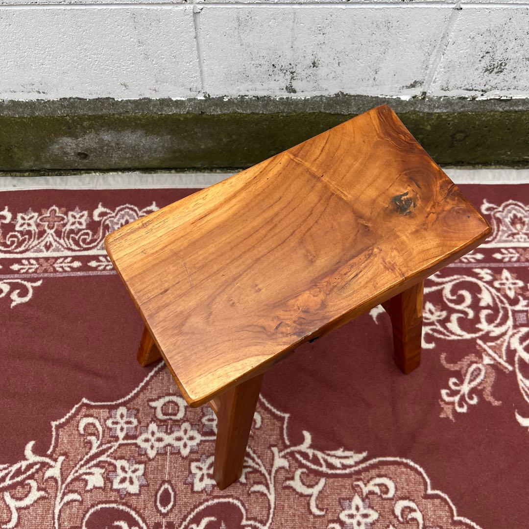 高品質 チーク材 木製無垢材◾️木製フレーム スツール 椅子 飾り台 木製家具