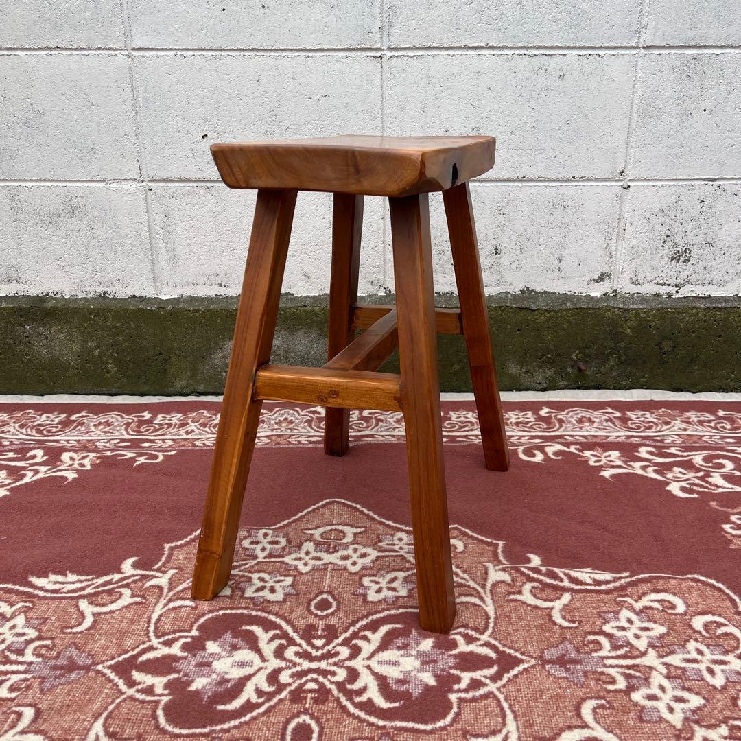 高品質 チーク材 木製無垢材◾️木製フレーム スツール 椅子 飾り台 木製家具