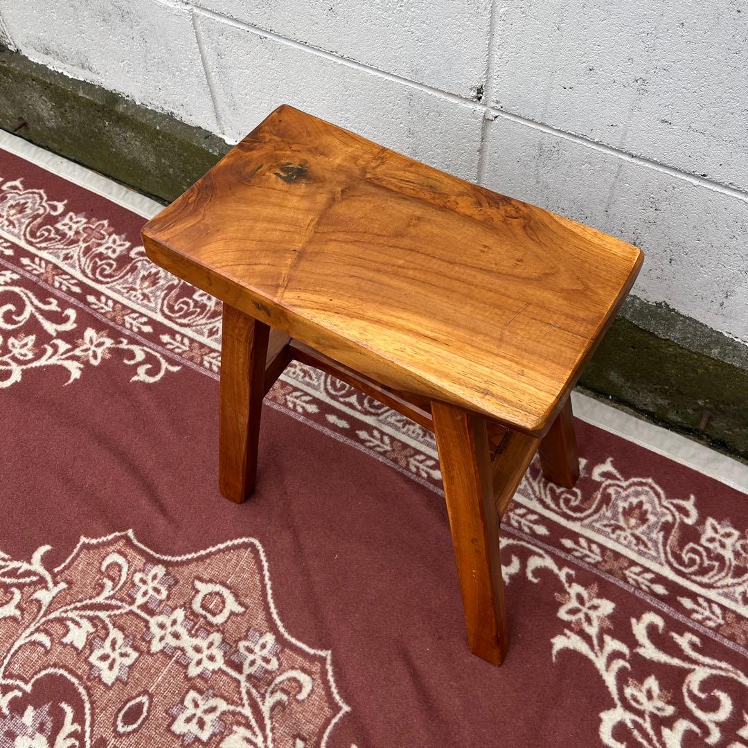 高品質 チーク材 木製無垢材◾️木製フレーム スツール 椅子 飾り台 木製家具