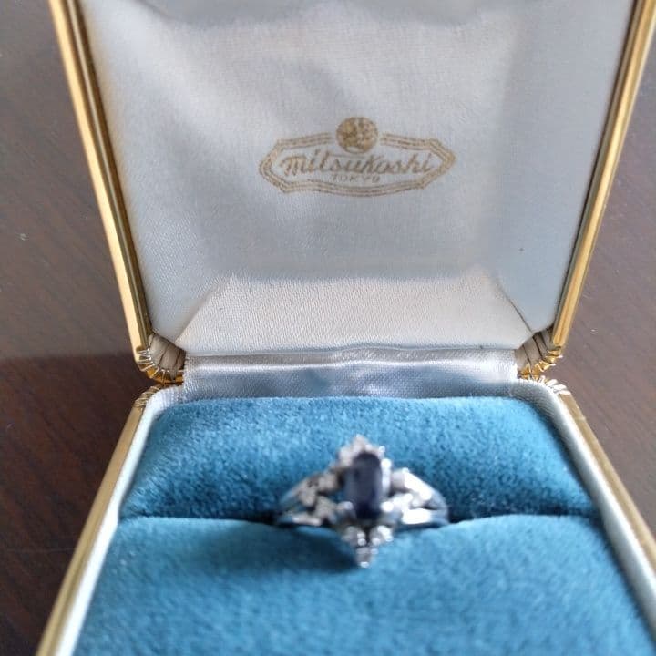 アンティークリング⭐︎プラチナ900サファイヤダイヤリング⭐︎11号