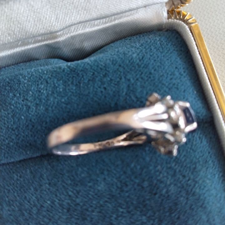 アンティークリング⭐︎プラチナ900サファイヤダイヤリング⭐︎11号