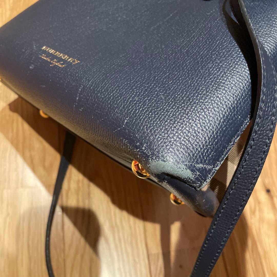 BURBERRY バナーバッグ　ネイビー