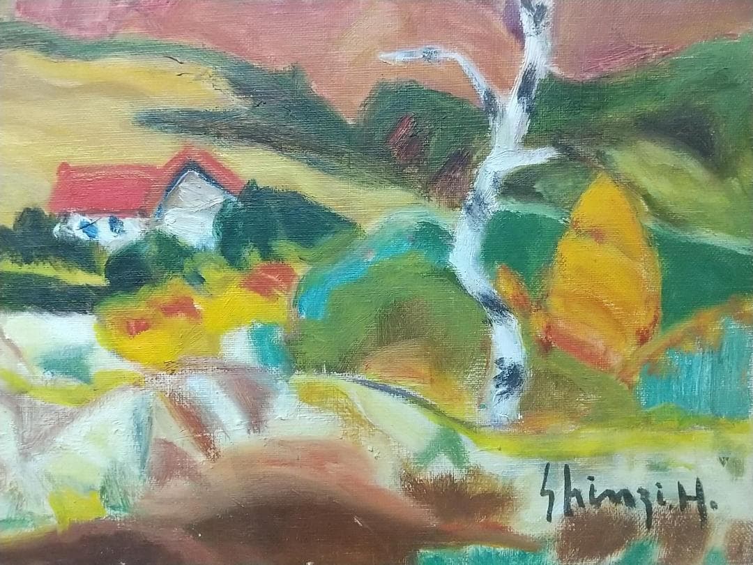 F8  「晩秋妙高高原」 絵画 油絵