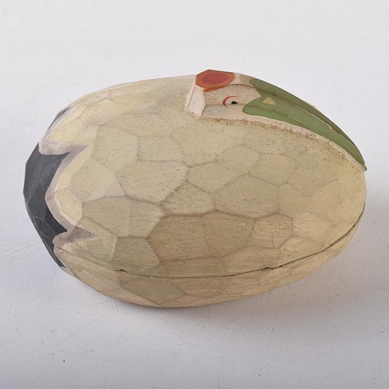 茶道具　西村雅之作　木彫　鶴香合　共箱　V　R8574