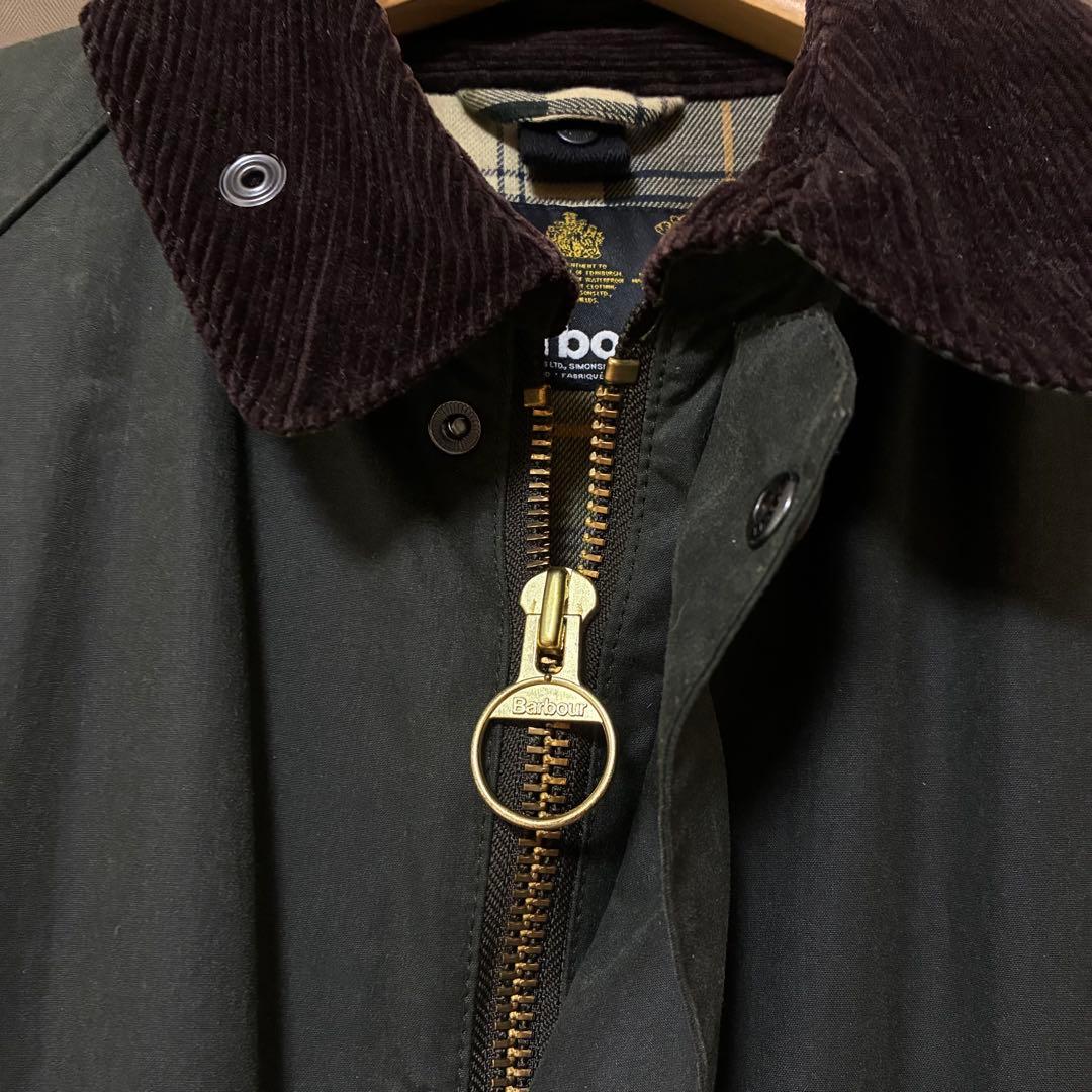 ダークグリーン コーデュロイ襟ジャケット　バブアー　barbour