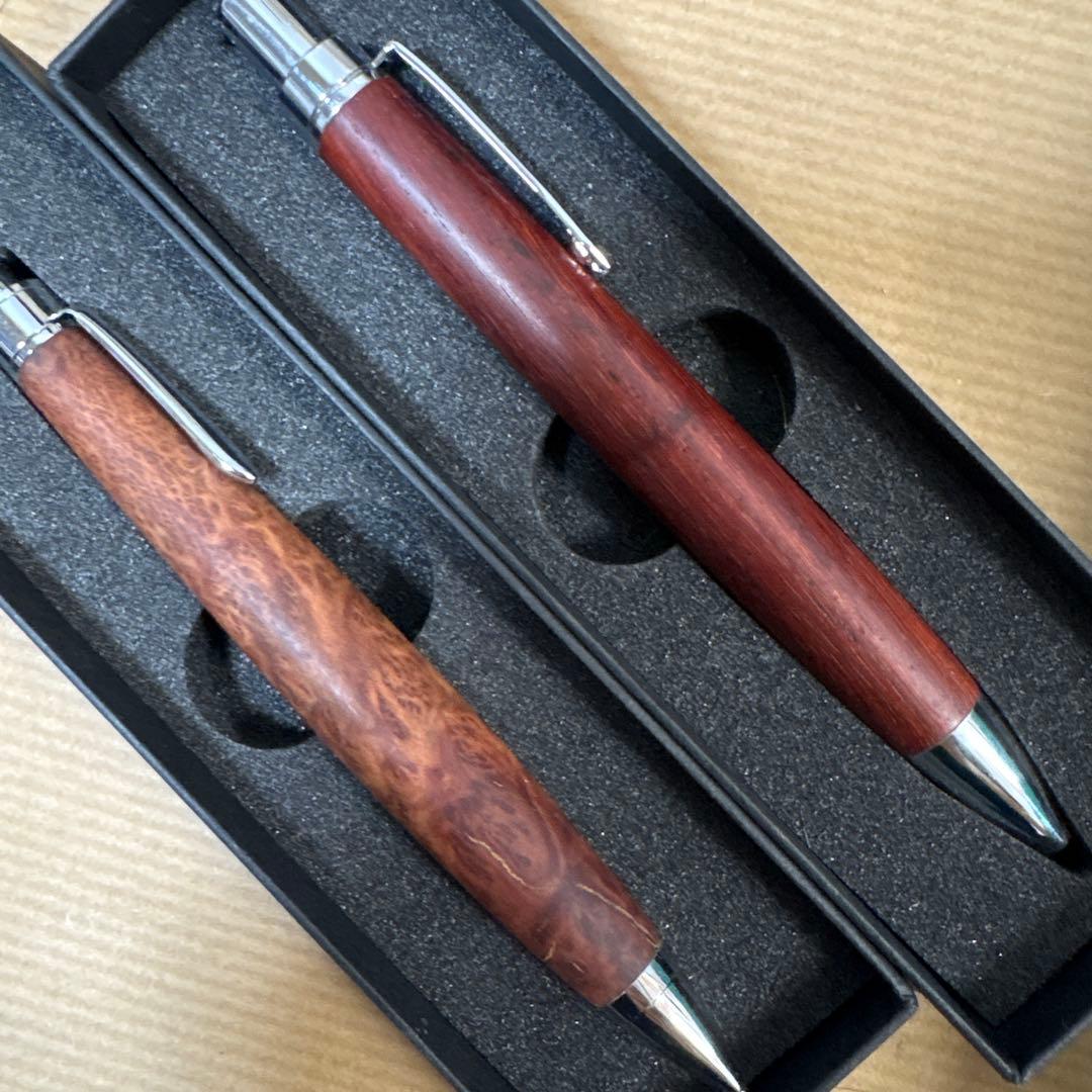 新品未使用 野原工芸 新型シャープペンシル ゴールド金具 ハカランダ