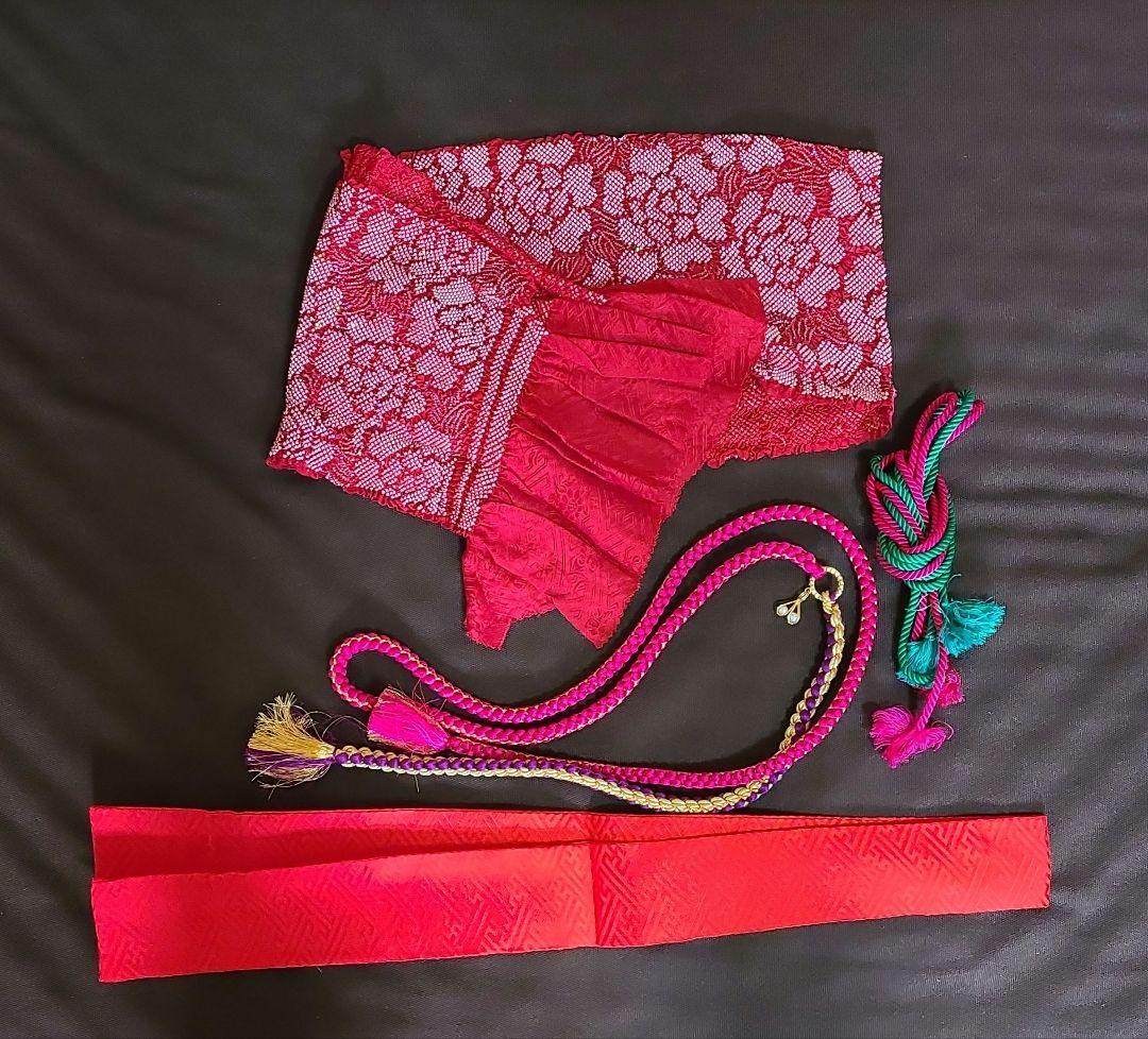 半衿 重ね襟 帯締め 帯揚げ 4点セット 成人式 着物 振袖用 正絹帯締め