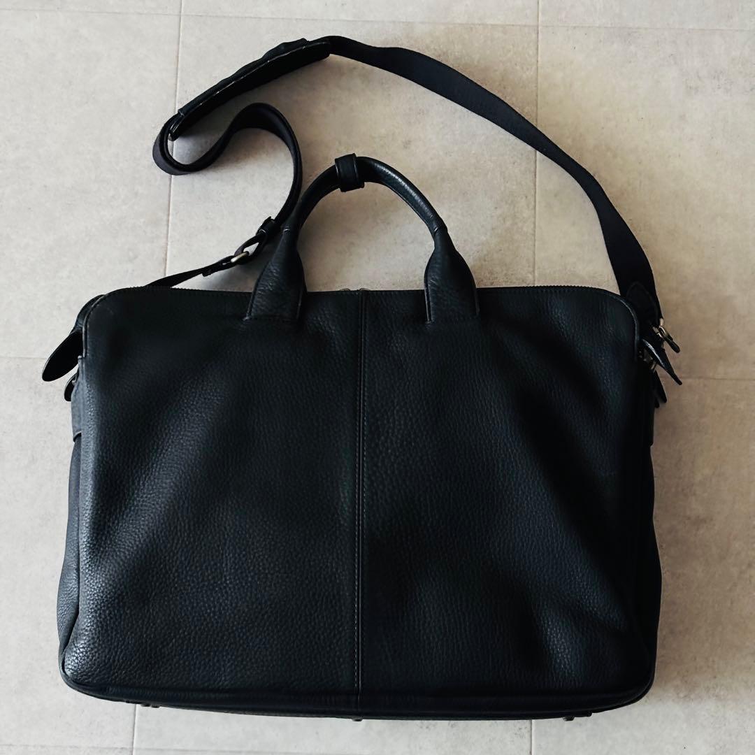 未使用級✨️ポーター オールレザー2wayブリーフケース 黒 シボ革 A4収納