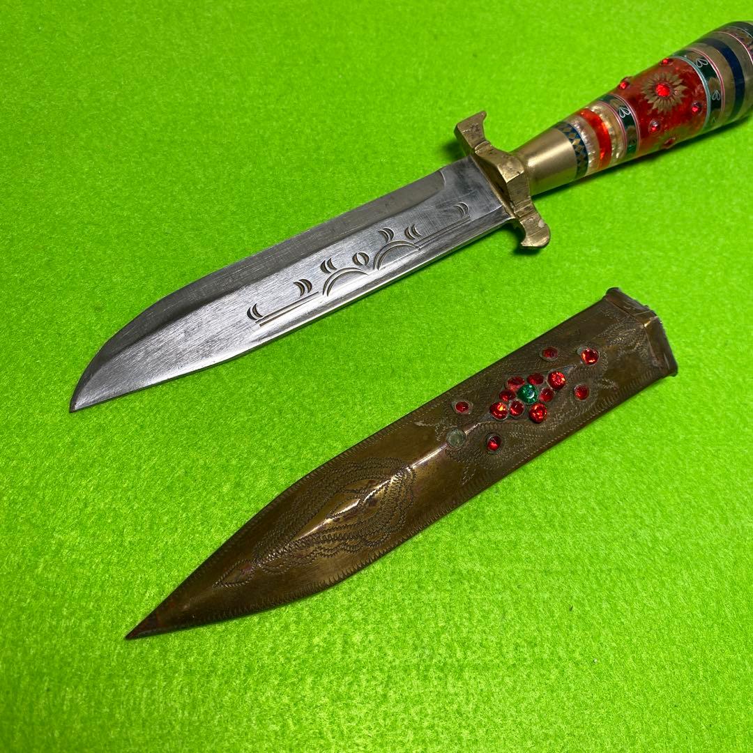 中央アジア ウズベキスタン サバイバルナイフ　ウイグルナイフ　腰刀　装飾　工芸品