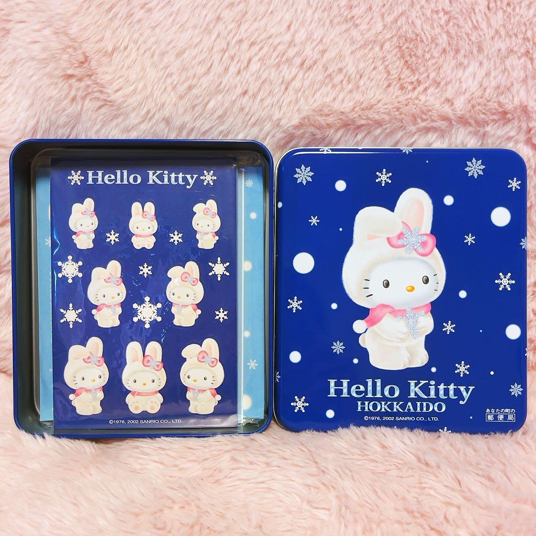 希少レア ハローキティ 缶ケース レターセット 北海道 雪ウサギ 2002