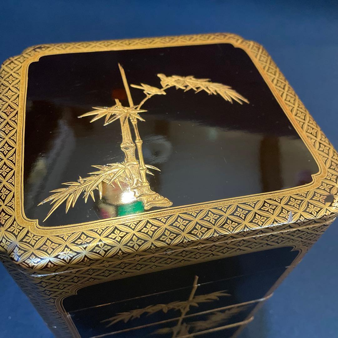 時代物 『野弁当箱』 木製漆器 ※状態良好 木箱付 漆器