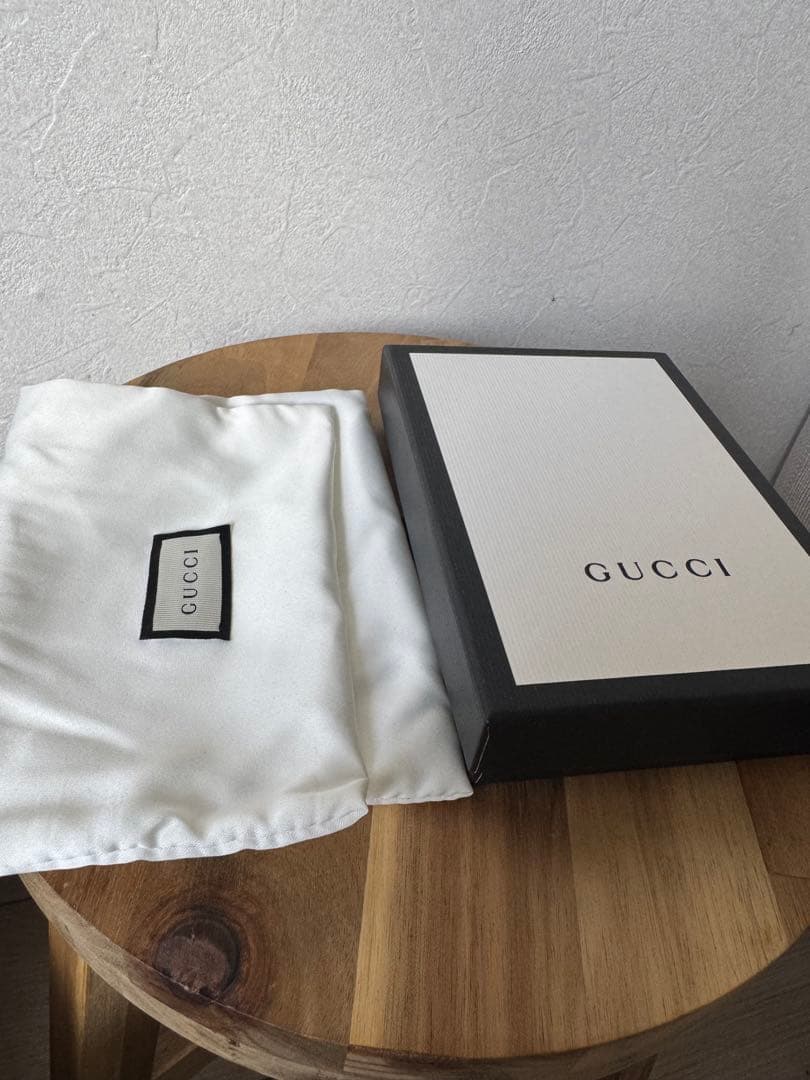 美品　GUCCI マイクログッチ シマ キーリング付き ケース レザー