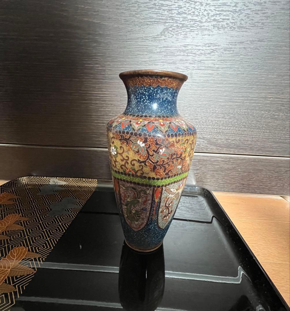 最高級日本七宝花瓶 龍と鳳凰 花唐草文 骨董 景泰藍 高級日本七宝花瓶 龍と鳳凰 花唐草文 骨董 高級日本七宝花瓶 龍