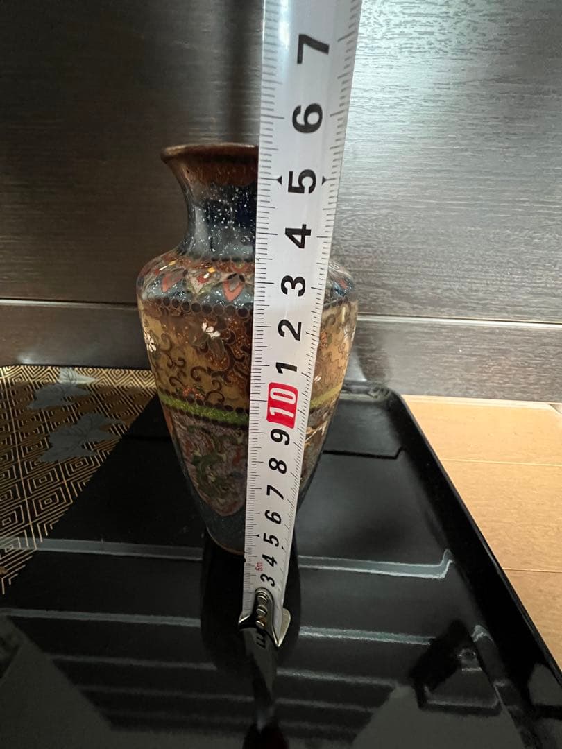 最高級日本七宝花瓶 龍と鳳凰 花唐草文 骨董 景泰藍 高級日本七宝