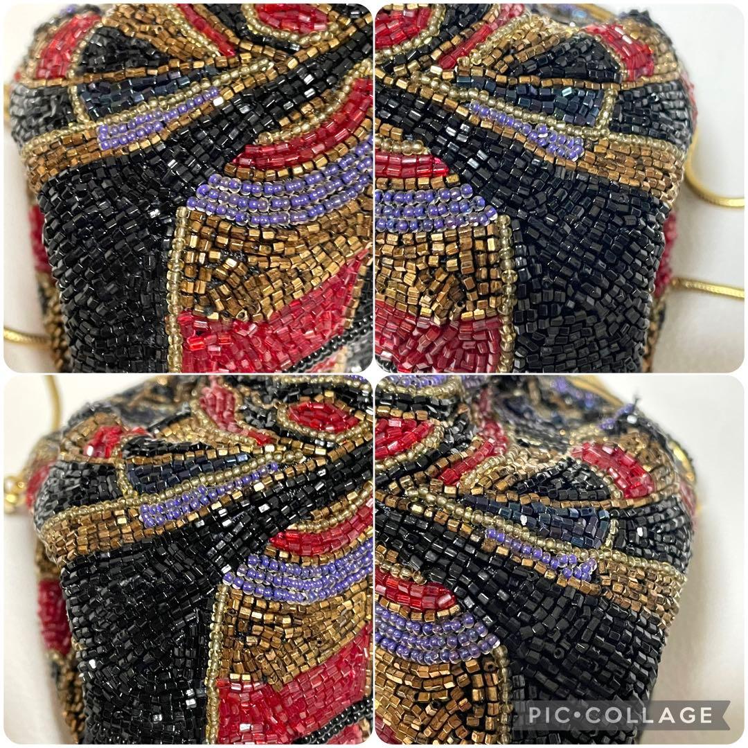 美品 LUMYはしもと パーティバッグ ビーズバッグ 皇室御用達 モルティ 装飾