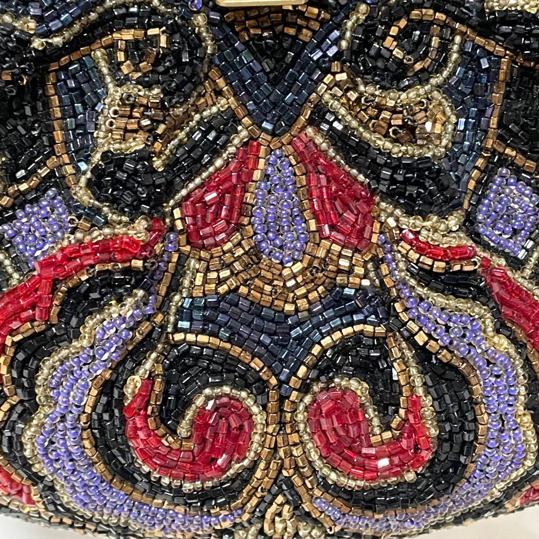 美品 LUMYはしもと パーティバッグ ビーズバッグ 皇室御用達 モルティ 装飾