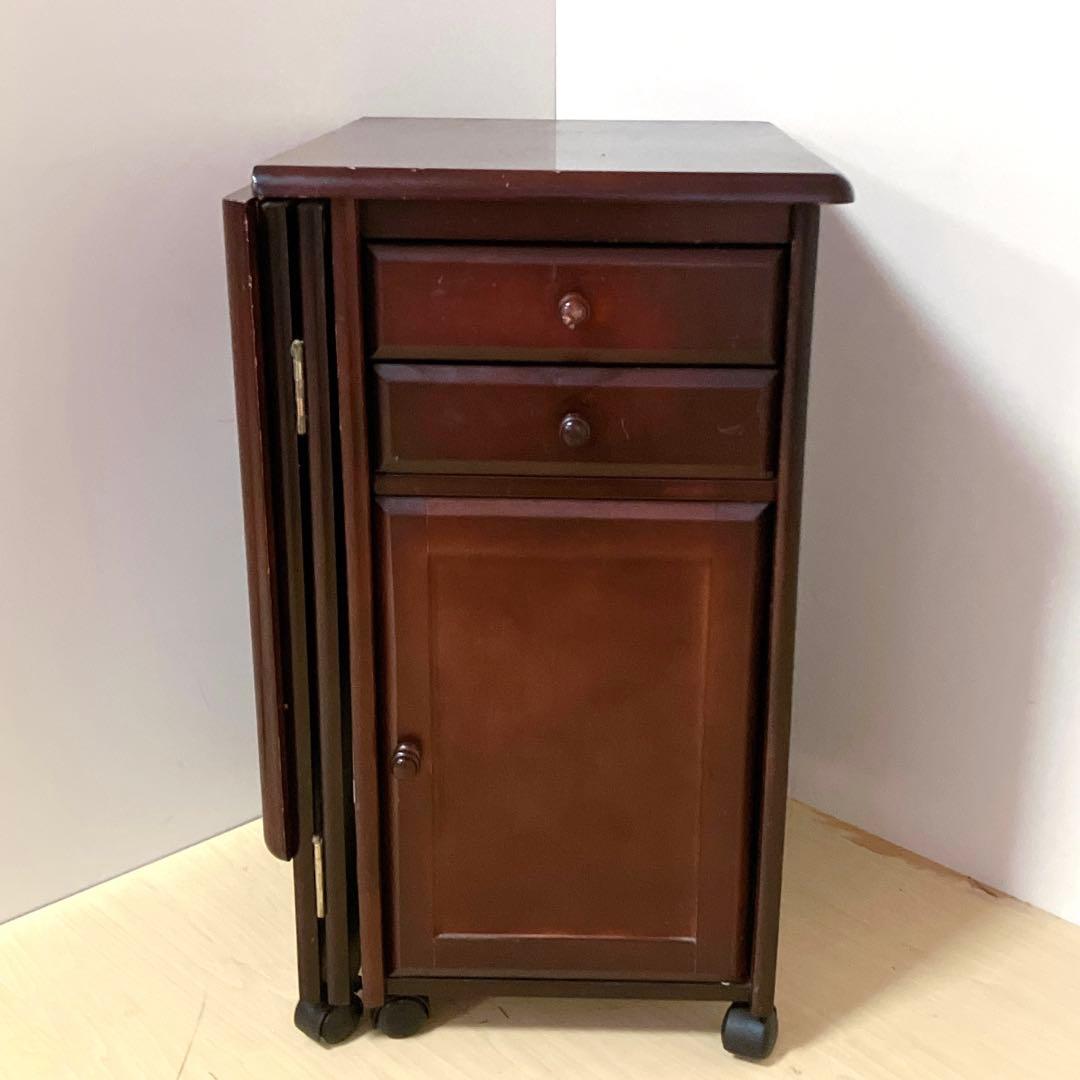 バタフライテーブル　折りたたみテーブル　キャスター付き　キッチンテーブル