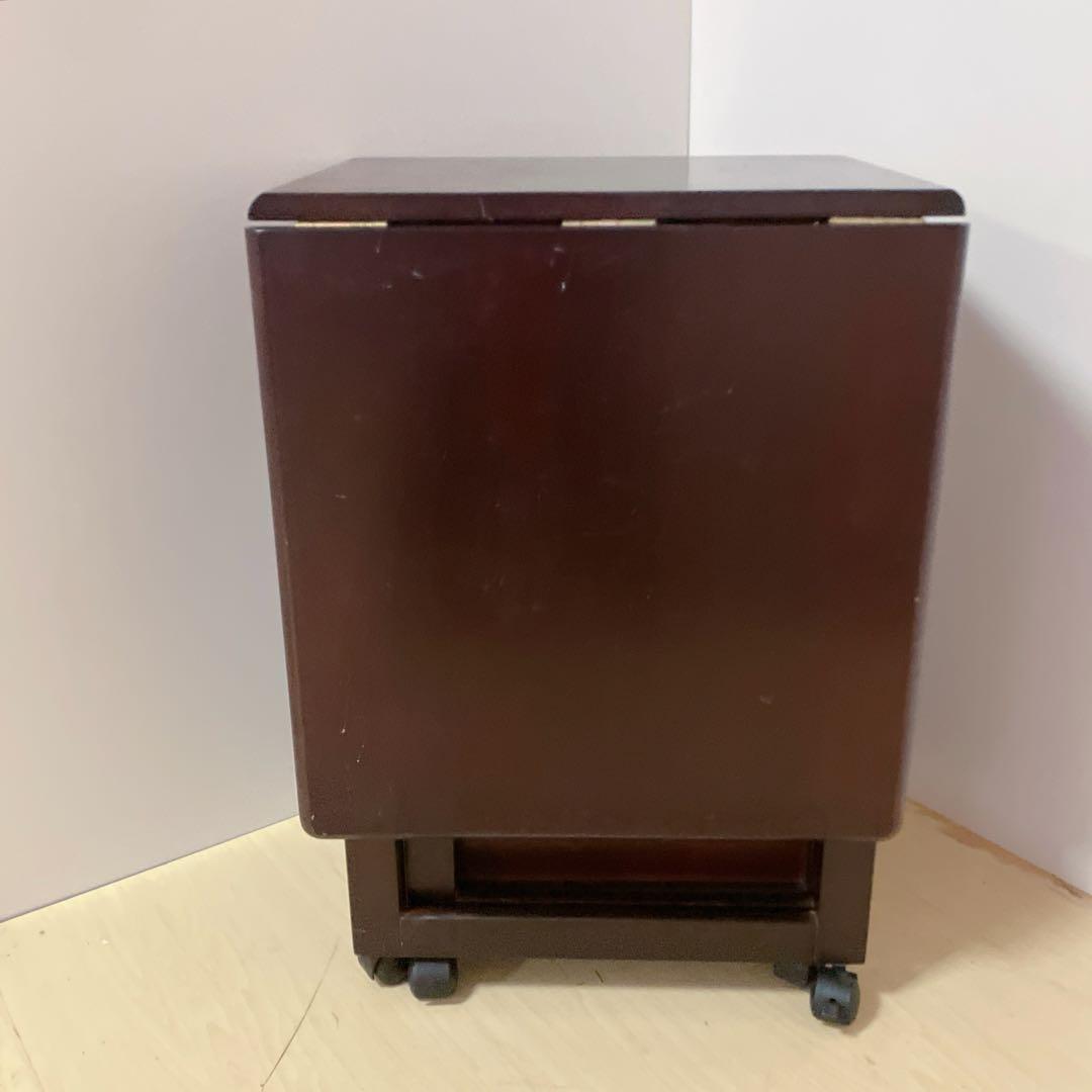 バタフライテーブル　折りたたみテーブル　キャスター付き　キッチンテーブル