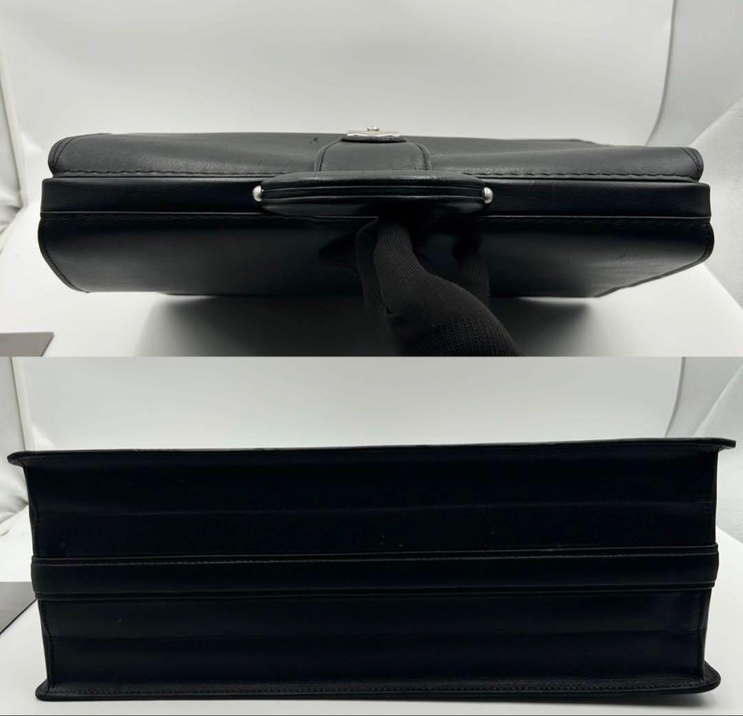 美品✨ アクアスキュータム ダレスバッグ クラブチェック レザー ブラック 鍵