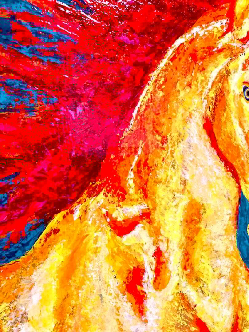 原画 馬 午 絵画 動物画 肉筆画 アクリル画 現代アート 一点物 手描き