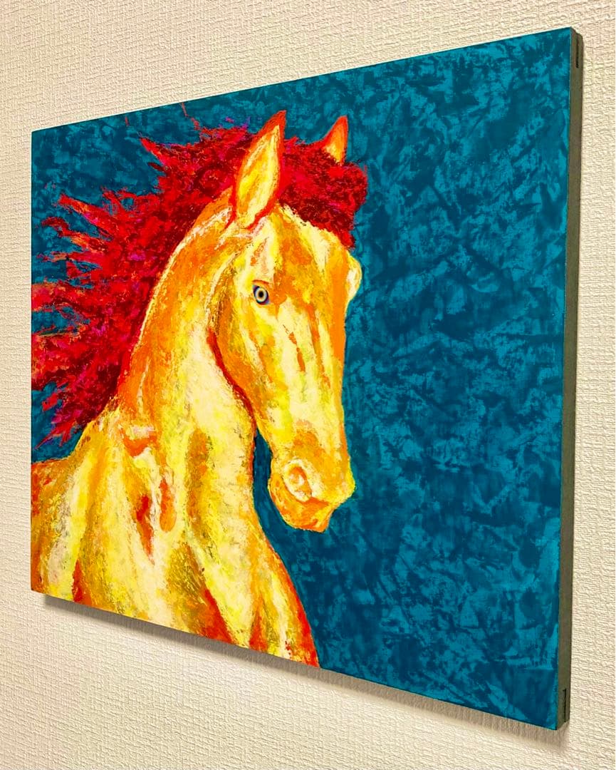 笠野大介 絵画 油絵 肉筆油絵 動物画 白馬の親子 F8