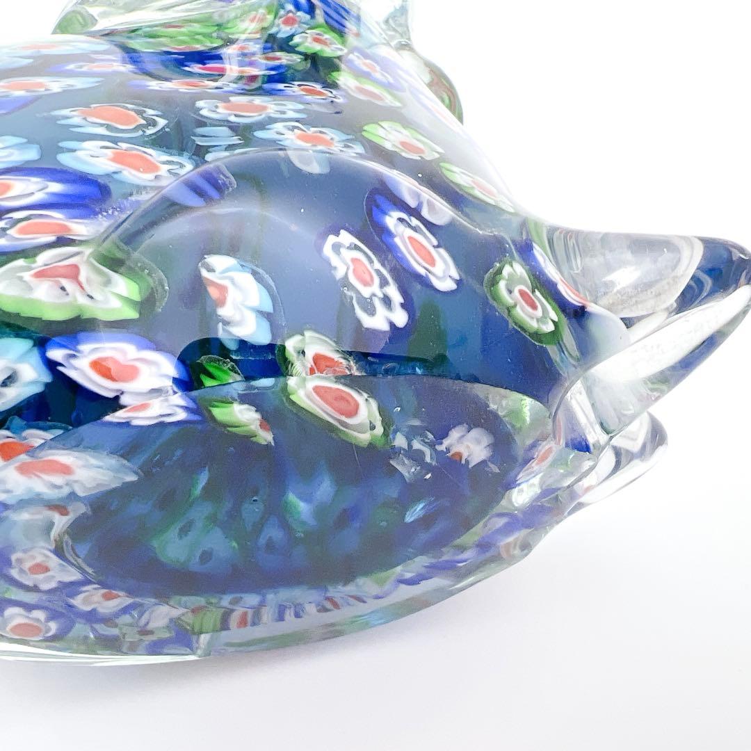 入手困難】ミルフィオリ アートガラス 犬 置物 ヴェネチアン風