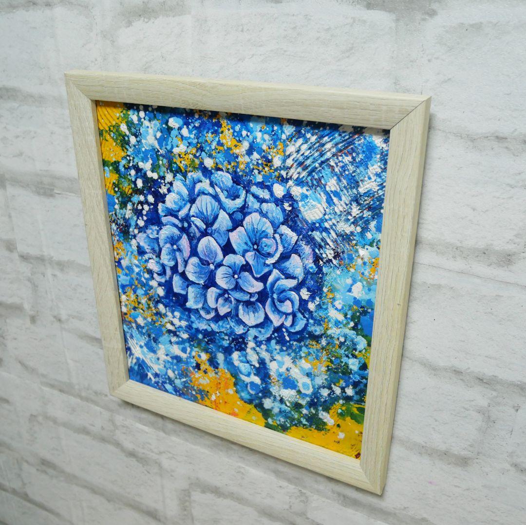 油絵 油彩 油彩画 絵 絵画【雨と紫陽花】