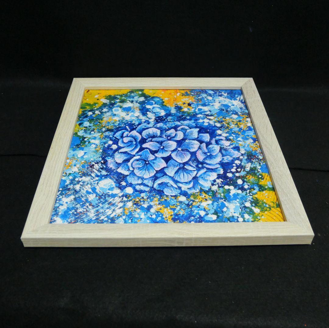 油絵 油彩 油彩画 絵 絵画【雨と紫陽花】