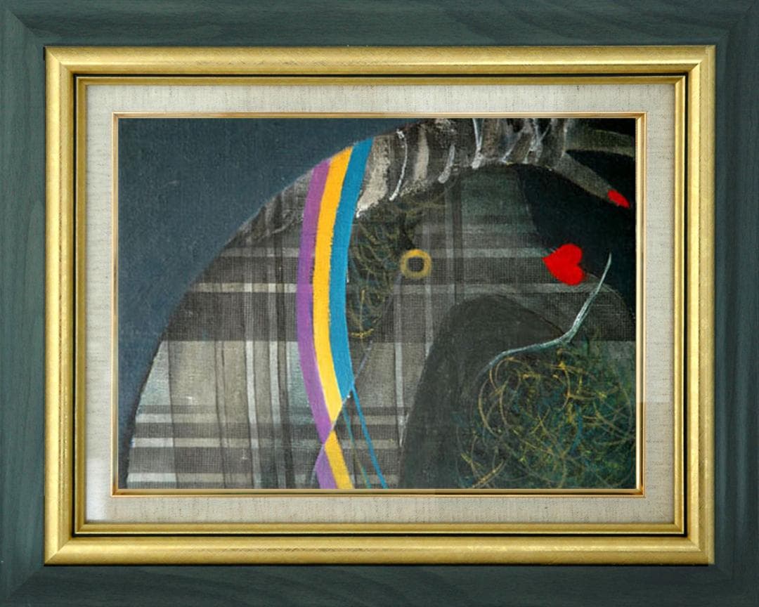 メルカリ 絵画　絵　 額付き ( 銀) 油絵　F4-052413 　愛しい女たち