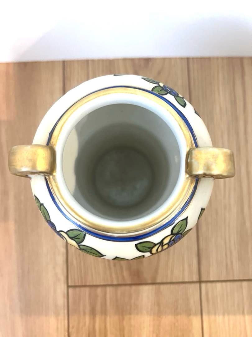 オールドノリタケ　ハンドペイント　花瓶　フラワーベース　金彩