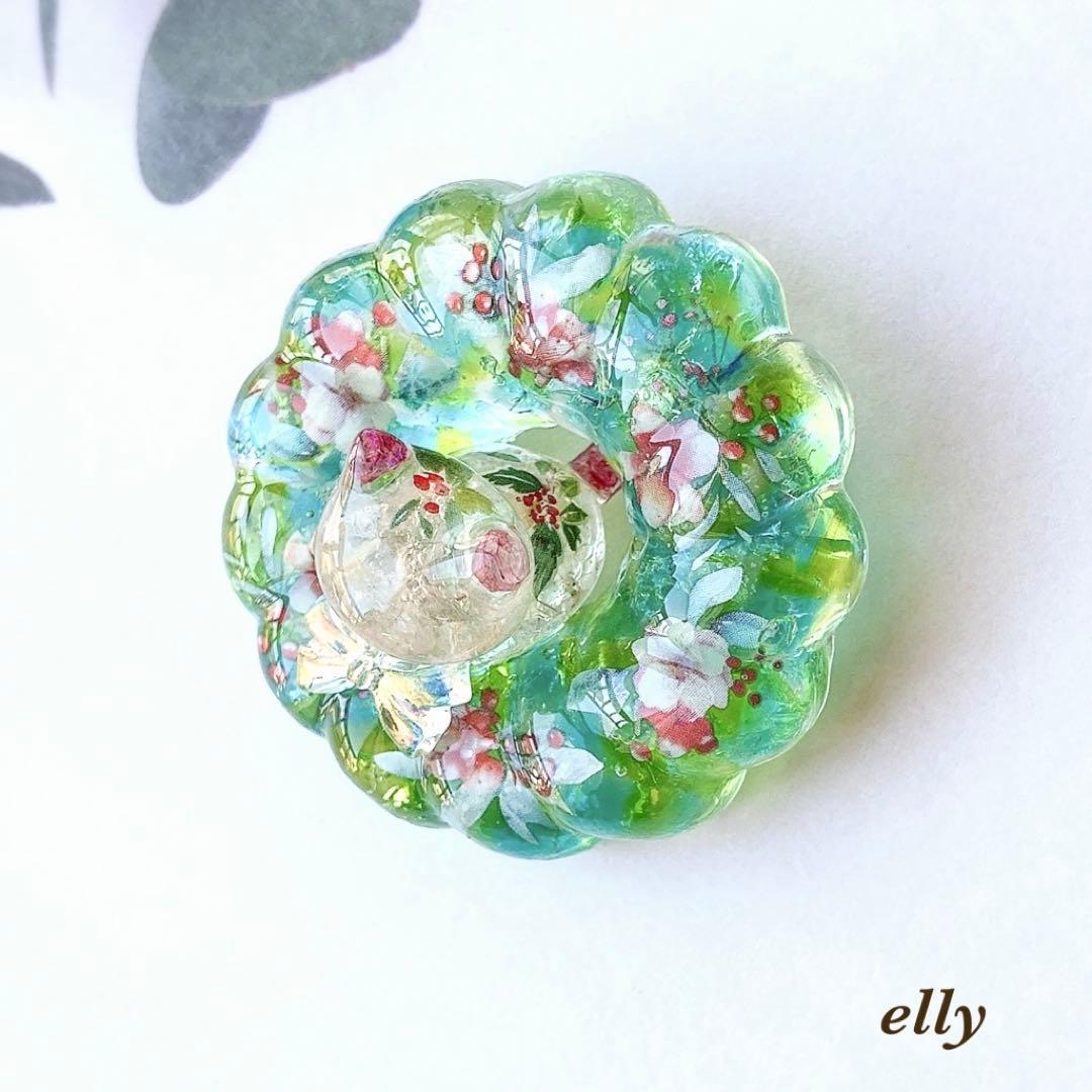 【やの様】1555.天然石　琉球ガラス　クリスマス　肉球　ジャンピング猫　レジン