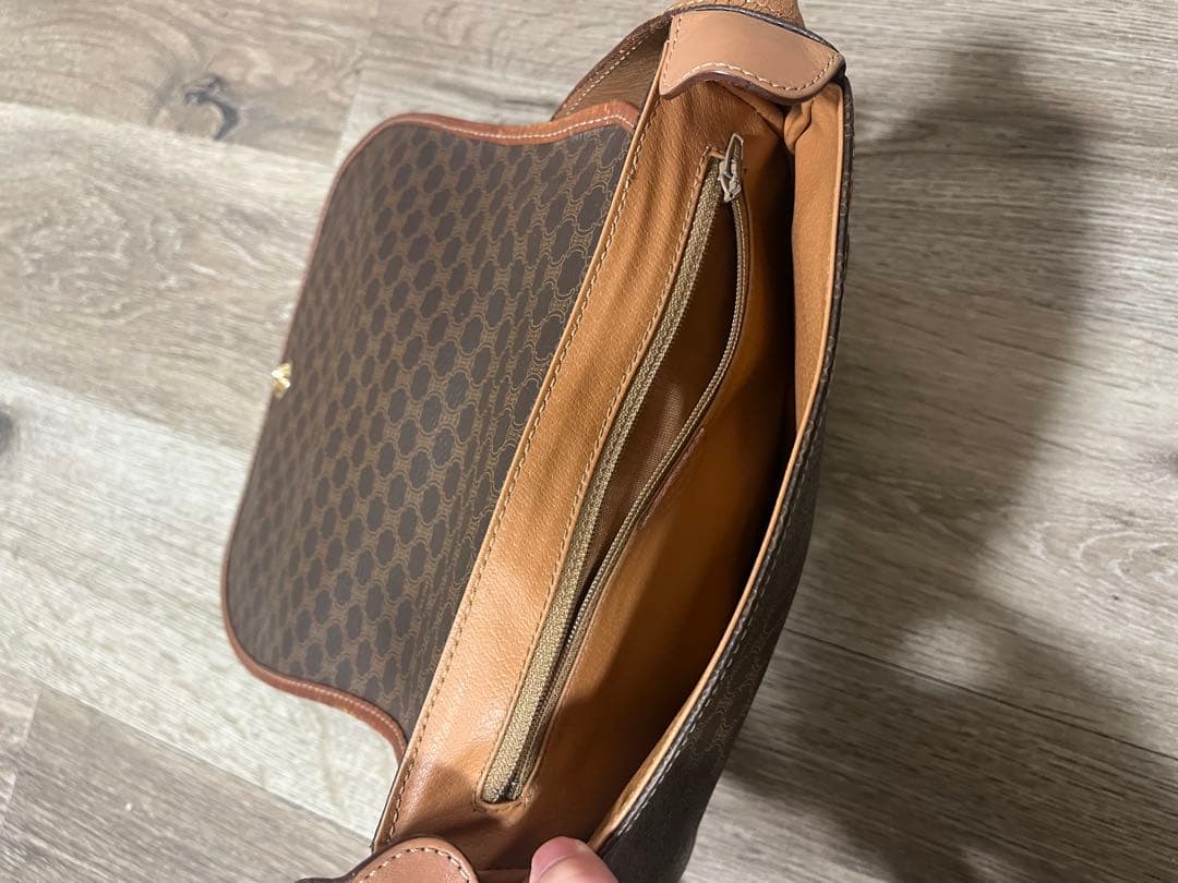 タ*マ様 CELINE セリーヌ マカダム フラップ ショルダーバッグ ブラウン