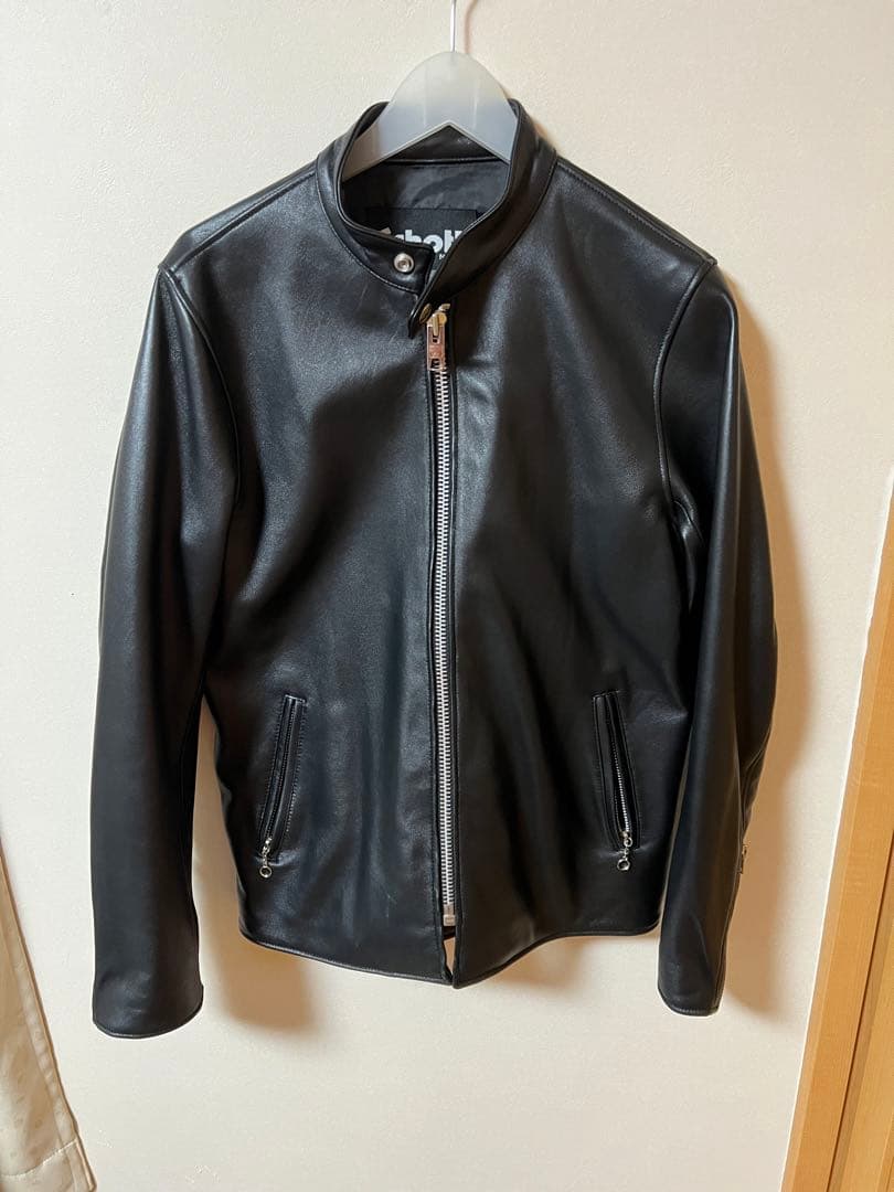 Schott シングルライダース レザージャケット M 黒 羊革