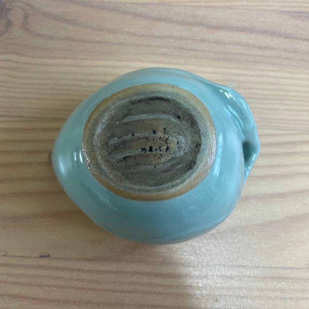 桃形盃　青瓷　ぐい呑み　お猪口　箱付き