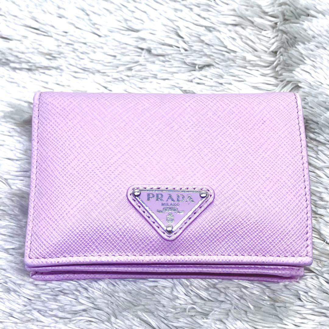 現行極美品✨ PRADA RFID内蔵 二つ折り財布 サフィアーノ 三角ロゴ
