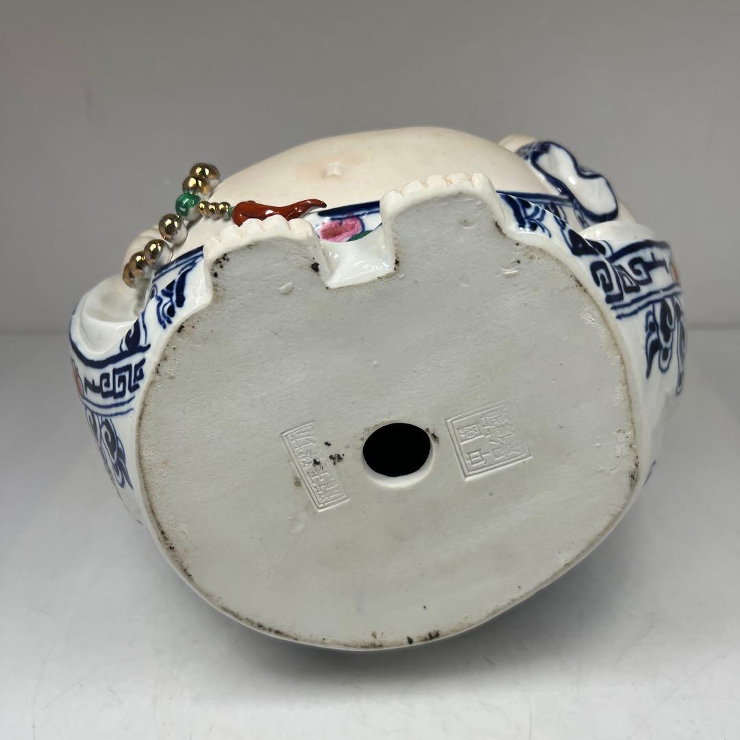 中国美術　景徳鎮布袋置物　高さ約24㎝ 東Y7-0520⑤