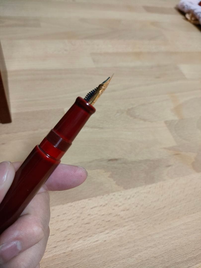 ★12月2日まで★中屋万年筆 赤溜 17mm