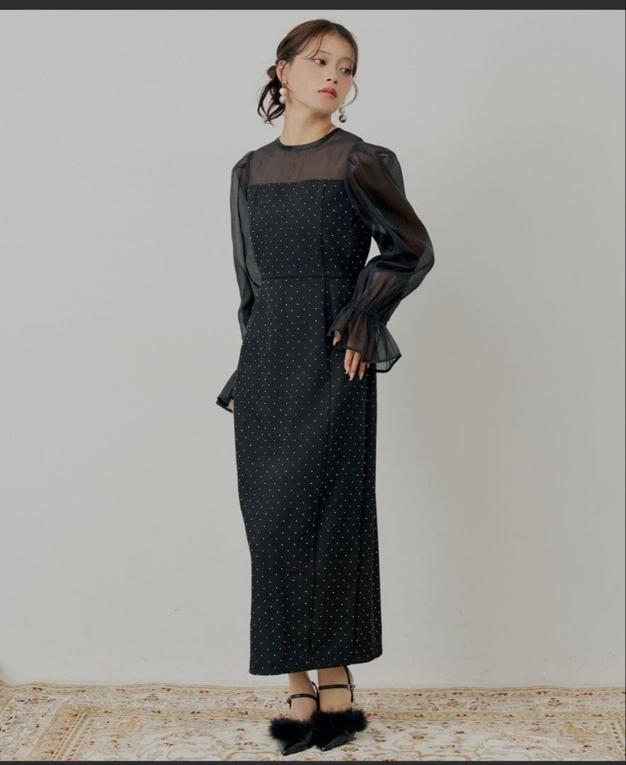 chico シースルータイトロングドレス　オケージョンドレス