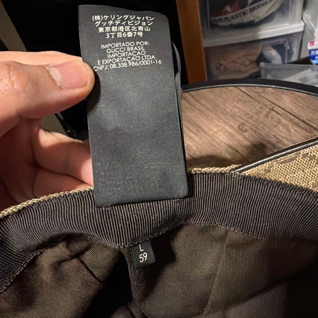 GUCCI GGロゴ ベージュキャップ Lサイズ - メルカリ