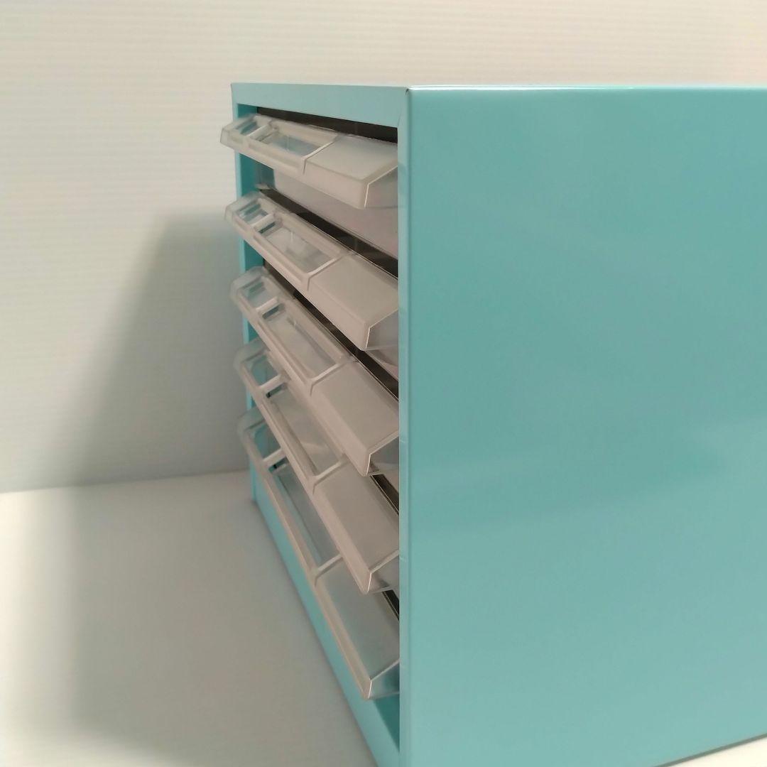 ナカバヤシ スチール レターラック 書類ケース 卓上 水色 昭和レトロ