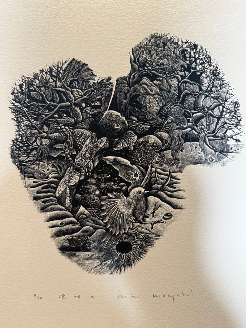 小林敬生作 静止した刻 オリジナル木口木版画集 サイン番号入 送料込み